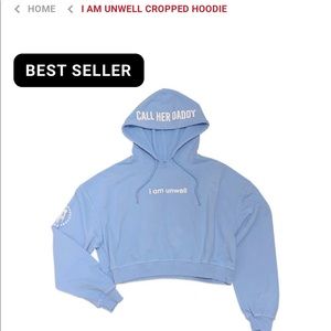‘i am unwell’ ‘call her daddy’ cropped hoodie